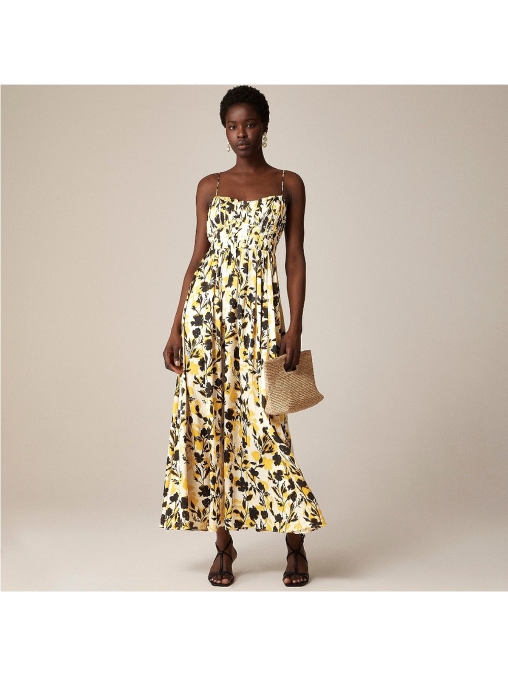 J. Crew Collection Ruched Maxi Dress in Luster Georgette 4